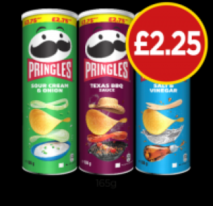 Pringles Sour Cream & Onion, Texas BBQ Sauce, Salt & Vinegar