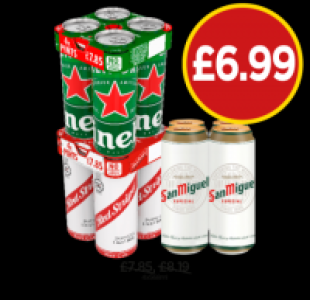 Budgens  Heineken, Red Stripe, San Miguel
