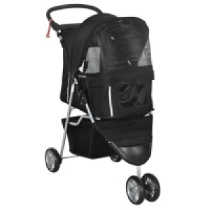 PawHut Pet Stroller Pushchair Carrier for Cat/Puppy - Black £40.99