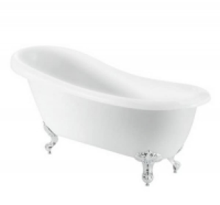 Bathstore Kingham Slipper Roll Top Bath with Silver Feet
