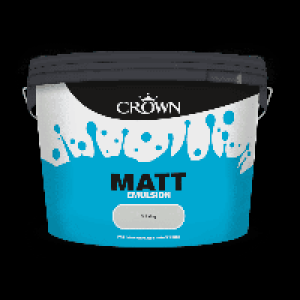 Crown Matt Emulsion Paint Soft Grey - 10L