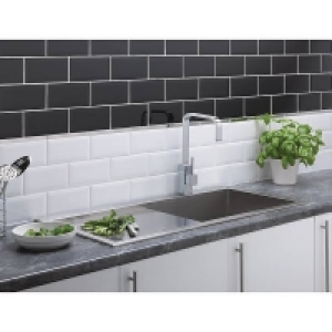 Metro Black Bevelled Ceramic Wall Tile 100 x 200mm