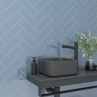 Homebase  Camden Dark Grey Ceramic Wall Tile 100 x 300mm