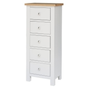 Lucerne Tall Chest of drawers Oak White 5 Drawers £149.98