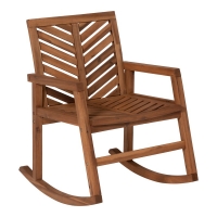 QDStores  Chevron Rocking Chair Wood Brown