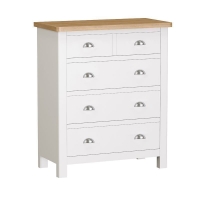 QDStores  Jasmine Chest of Drawers Oak White 5 Drawers