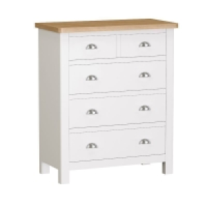 QDStores  Jasmine Chest of Drawers Oak White 5 Drawers