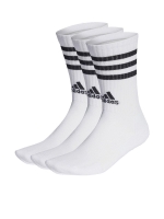 LittleWoods Adidas Unisex 3 Pack Cushioned 3 Stripe Crew Socks - White/Grey