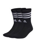 LittleWoods Adidas Unisex 3 Pack Cushioned 3 Stripe Crew Socks - Black