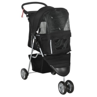 RobertDyas  PawHut Pet Stroller Pushchair Carrier for Cat/Puppy - Black