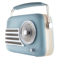 RobertDyas  Akai Vintage Bluetooth Portable Vintage Radio Blue