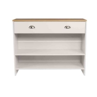 RobertDyas  Lloyd Pascal Laleham Console With 2 Shelves In Cream & Oak