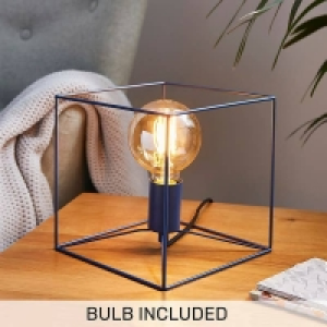 Homebase  Edge Table Lamp - Navy