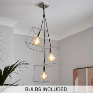 Edge 3 Light Cluster Pendant - Polished Nickel