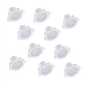 Homebase  7W Dimmable Tri-Colour Pack of 10 LED Downlights
