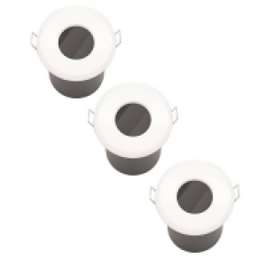 Fixed Fire Rated IP65 Pack 3 Downlights - White Finish
