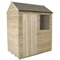 Homebase  6x4ft Forest Natural Timber Overlap Reverse Apex Wooden Shed