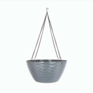 Homebase  Wave Hanging Basket Charcoal - 35cm