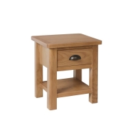 QDStores  Rutland Side Table Oak Natural 1 Shelf 1 Drawer