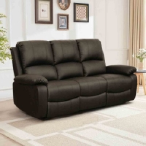 RobertDyas  SleepOn Bonded Leather Reclining 3 Seater Sofa - Brown