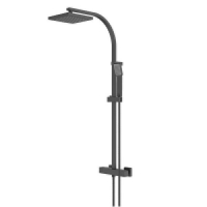 Bathstore Aero Exposed Thermostatic Shower System Matt Black