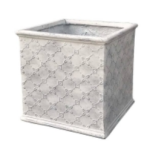 Homebase  Mayfair Antique White Cube - 30cm