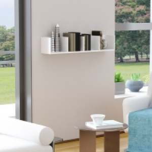 QDStores  Homcom 95cm Four-Compartment Wall Shelf - White