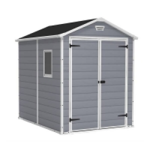 Keter Manor 6 x 8ft Outdoor Garden Apex Storage Shed - Grey