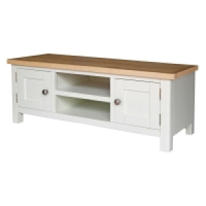 QDStores  Jasmine Large TV Unit Oak White 2 Doors 1 Shelf