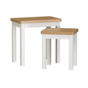 QDStores  Jasmine Nest of Tables Oak White
