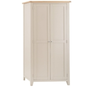QDStores  Aurora Mist Tall Wardrobe Oak Light Grey 2 Doors