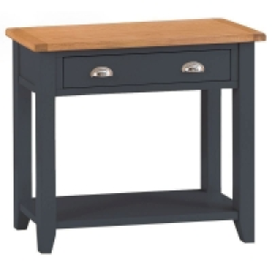 QDStores  Aurora Midnight Console Table Oak 1 Shelf 1 Drawer