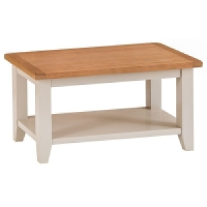 QDStores  Aurora Mist Coffee Table Oak Light Grey 1 Shelf