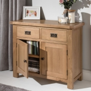 QDStores  Cotswold Oak Sideboard Natural 2 Doors 2 Drawers