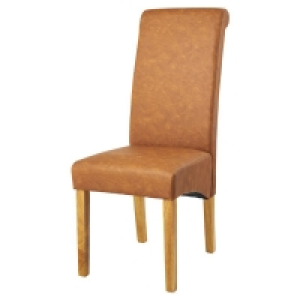 QDStores  London Dining Chair Wood & Faux Leather Brown