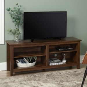 QDStores  Classic TV Unit Brown 4 Shelves