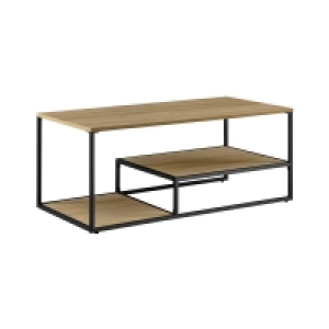 QDStores  Coastal Coffee Table Light Brown 2 Shelves