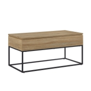 QDStores  Lift Top Coffee Table Light Brown 1 Door