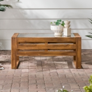 QDStores  Conservatory Coffee Table Wood & Glass Light Brown
