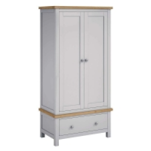 Lucerne Tall Wardrobe Oak Light Grey 2 Doors 1 Drawer £299.00