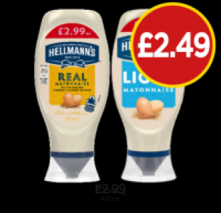 Budgens  Hellmanns Mayonnaise Real, Light