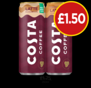 Costa Coffee Latte, Caramel £1.50