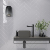 Homebase  Camden Grey Ceramic Wall Tile 100 x 300mm