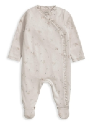 LittleWoods Mamas & Papas Baby Girls Floral Frill Detail Sleepsuit - Pink