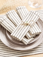 LittleWoods Very Home Set of 4 Natural Striped Napkins