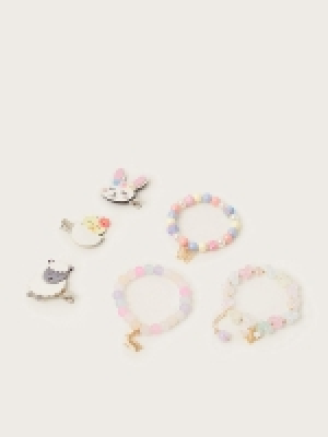 LittleWoods Monsoon Girls Easter Bracelet And Hair Clips Set - Multi