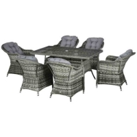 RobertDyas  Outsunny 7pc Outdoor Dining Set w/ Tempered Glass