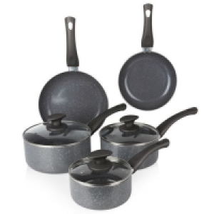 RobertDyas  Tower Cerastone 5-Piece Non-Stick Pan Set - Charcoal Grey