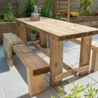 RobertDyas  Forest Garden Refectory Table and 1.8m Sleeper Bench Set