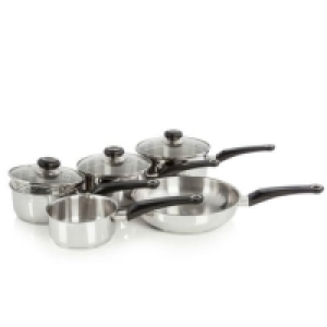 RobertDyas  Morphy Richards 5 Piece Pour & Drain Stainless Steel Pan Set